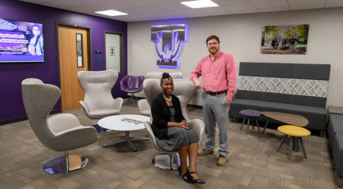 Tech Tomorrow: What have we done, part 1 Launchpad Director Simone McKelvey and Assistant Director Chris Kohl in the Launchpad reception area.