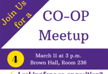 FINAL Co-op Meetup is Wednesday, Mar. 3 at 3 p.m. in Brown Hall 236