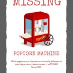 MISSING POPCORN MACHINE