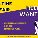 Part-time Job Fair is Wednesday, Aug. 26 on Centennial Plaza from 11am-1pm