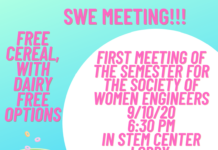 Society of Women Engineers organization first meeting September 10th, 2020