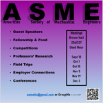 ASME’s First Meeting of the Semester: Sept 10th