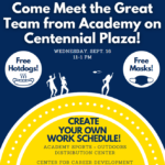 Academy Day is Wednesday, Sept. 16 from 11 a.m. to 1 p.m. on Centennial Plaza!