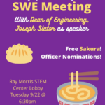 Society of Women Engineers organization first meeting September 22nd, 2020