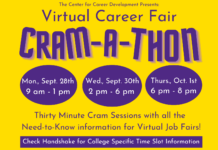 Virtual Career Fair CRAM-A-THON Sessions being offered by Career Development!