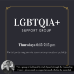 LGBTQIA+ Support Group- Tonight!