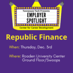 Employer Spotlight featuring Republic Finance is Thursday, December 3