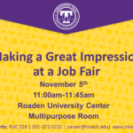 Gold Career Workshop on Thurs., Nov. 5: Making a Great Impression at a Job Fair