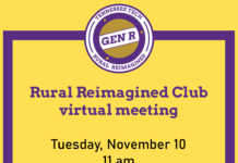 Rural Reimagined Club Meets on Tuesday, Nov. 10, at 11 am!