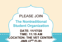The Nontraditional Student Meeting, 11/17 at 11:15 am