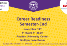 Gold/Purple Career Readiness Semester-End Workshop on Thurs., Nov. 19