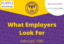 Purple Career Readiness Workshop on Tuesday, Feb. 16: What Employers Look for