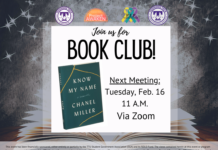 Next Book Club Meeting is on Tuesday, Feb. 16!