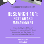 Research 101: Post Award Management