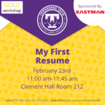 Gold Career Readiness Workshop on Feb. 23: Writing My First Resume
