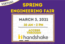 Virtual Engineering Career Fair on Handshake is Wednesday, Mar. 3