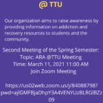 Addiction and Recovery Awareness Meeting