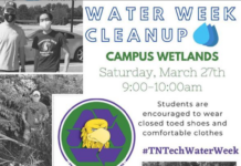 Water Week: TNTech Wetlands Cleanup this Saturday, March 27!