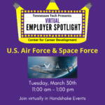 Virtual Employer Spotlight feat. U.S. Air Force & U.S. Space Force is Mar. 30