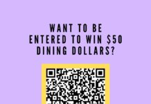 WANT TO BE ENTERED TO WIN 50 DINING DOLLARS?