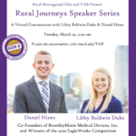 Rural Journeys Speaker Series: Tues., Mar. 30, at 11 a.m.