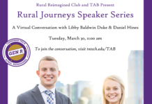Rural Journeys Speaker Series: Tues., Mar. 30, at 11 a.m.