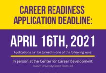 Gold/Purple Career Readiness Application Deadline on Friday, Apr. 16