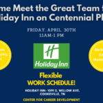 Employer Spotlight – Holiday Inn Hiring Party is Friday, Apr. 30, from 11 to 1 on Centennial Plaza