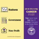 Business, Government & Non-Profit Internship & Job Fair is Tuesday, Sept. 21