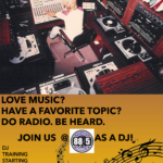 88.5 WTTU DJ Training Starts Sept 21 in RUC 369 at 11 AM