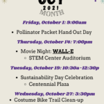 Schedule of Events for Sustainability Month!