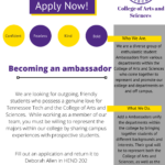 College of Arts and Sciences Ambassadors Application