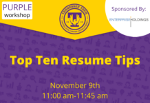 Purple Career Readiness Workshop on Nov. 9: Top Ten Resume Tips