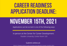 Gold/Purple Career Readiness Application Deadline on Nov. 15th