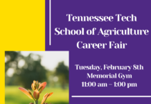 Tennessee Tech School of Agriculture Career Fair is Tuesday, Feb. 8