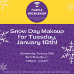 Purple Workshop Snow Day Makeup on Jan. 26