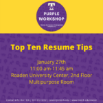 Purple Career Readiness Workshop on Jan. 27: Top Ten Resume Tips