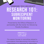 Research 101: Subrecipient Monitoring