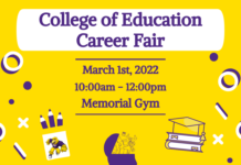 The College of Education Career Fair is Tuesday, Mar. 1