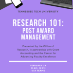 Spring 2022 Research 101: Post-Award Management
