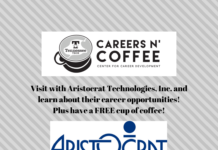 Careers n’ Coffee featuring Aristocrat Technologies is Thursday, Mar. 3