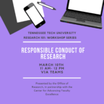 R101: Responsible Conduct of Research