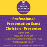 Purple Career Readiness Workshop on Mar. 24: How to make a Presentation