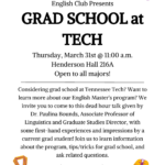 English Club Meeting: Graduate School