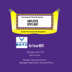Employer Spotlight featuring Air Force ROTC is Thursday, April 7