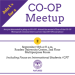 Co-op Meetup #2 on Tuesday, September 13