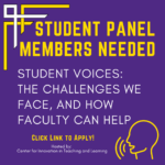 Students Voices Needed for Panel