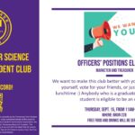 Computer Science Graduate Club Officers’ Positions Election (9/15)