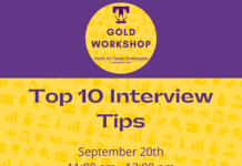 Gold Career Readiness Workshop on September 20: Top Ten Interview Tips