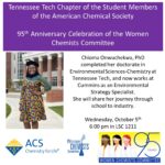 School to Industry Presentation by Dr. Chioma Onwuchekwa- Oct 5 at 6 p.m.